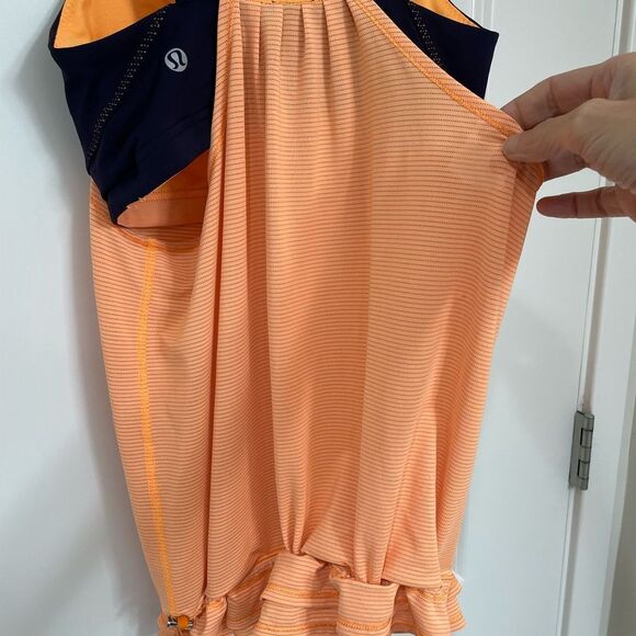 Lululemon Run back on track Orange tangerine tank top with built in bra size 4 - Picture 6 of 8